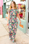 Explore More Collection - Make Your Day Pink & Green Floral Print Maxi Dress