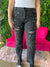 Sparkle - A Pair of High Waisted Rhinestone Embellished Straight Cut Denim Pants