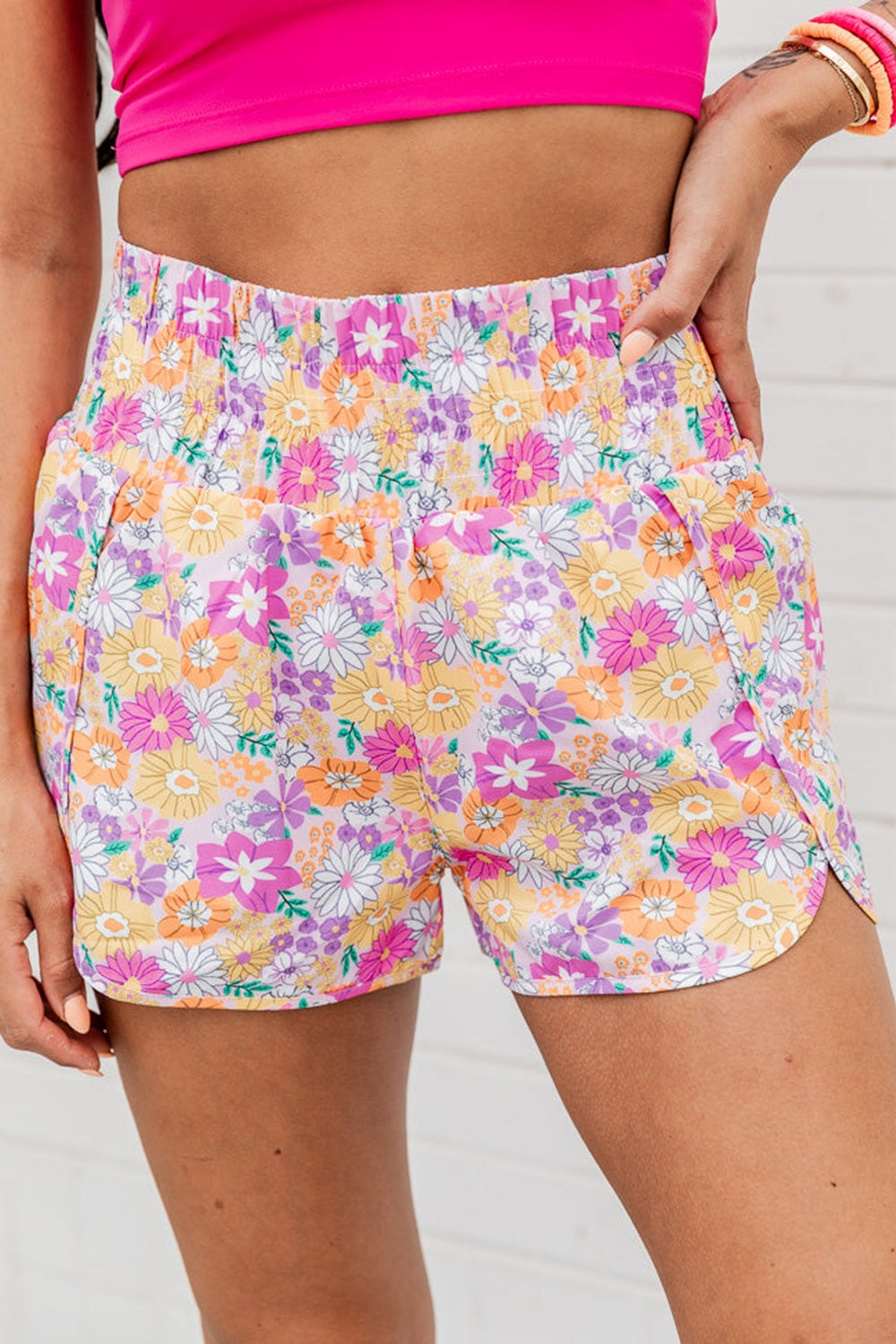 Explore More Collection - Printed High Waist Shorts