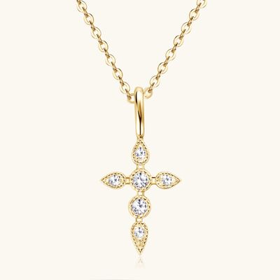 Explore More Collection - 925 Sterling Silver Moissanite Cross Pendant Necklace