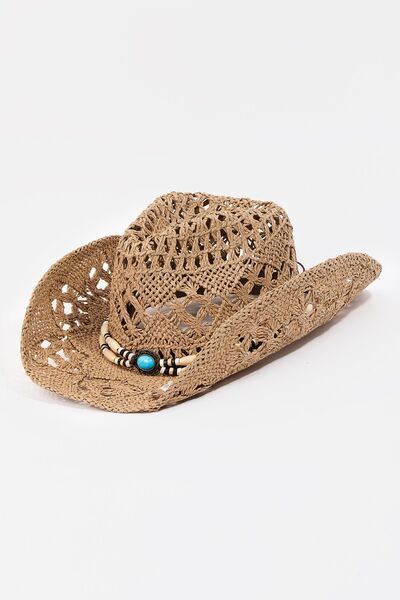 Explore More Collection - Fame Cutout Strap Weave Straw Hat