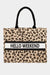 Explore More Collection - Fame Letter Graphic Leopard Tote Bag
