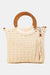 Explore More Collection - Fame Crochet Knit Convertible Tote Bag with Tassel