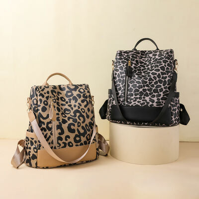 Explore More Collection - Leopard PU Leather Backpack Bag