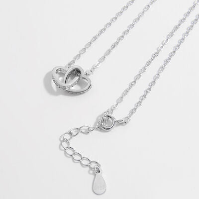 Explore More Collection - 925 Sterling Silver Inlaid Zircon Heart Necklace