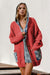 Explore More Collection - Double Take Full Size Hooded Denim Spliced Sweater Cardigan