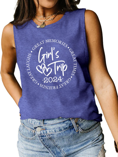 Explore More Collection - Letter Graphic Round Neck Tank