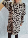 Explore More Collection - Leopard Round Neck Long Sleeve Sweater