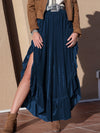 Explore More Collection - Slit Ruffled Wide Leg Pants