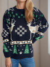 Explore More Collection - Christmas Element Round Neck Long Sleeve Sweater