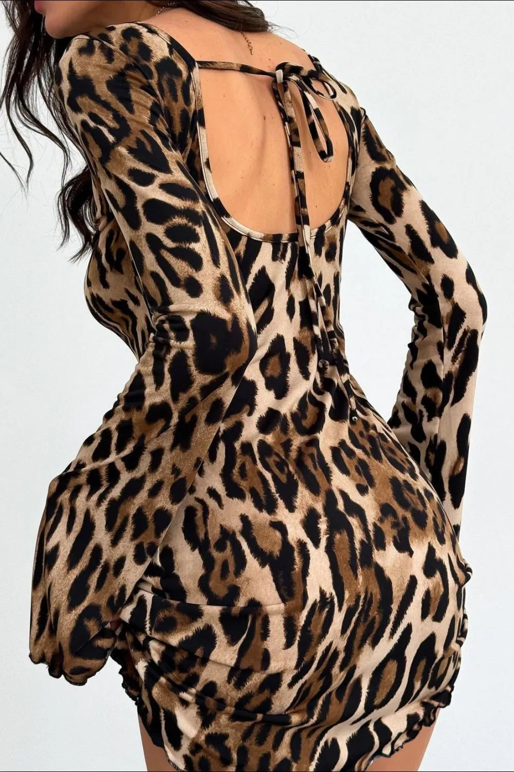 lucia backless mini dress in leopard The 'Lucia' Leopard Mini Dress DippedInPink