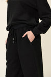 Explore More Collection - Double Take Full Size Texture Long Sleeve Top and Pants Set