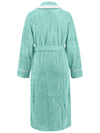 Explore More Collection - Contrast Trim Tie Waist Lounge Nightgown with Pockets