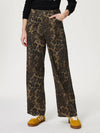 Explore More Collection - Leopard Straight Jeans with Pockets