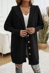 Explore More Collection - Button Up Long Sleeve Hooded Cardigan