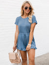 Explore More Collection - Ruffled Boat Neck Short Sleeve Romper