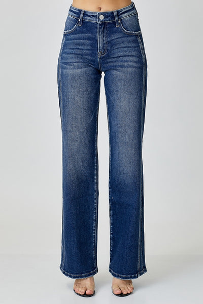 Explore More Collection - RISEN Mid Rise Straight Jeans