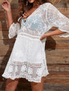 Explore More Collection - Lace Detail Plunge Cover-Up Dress