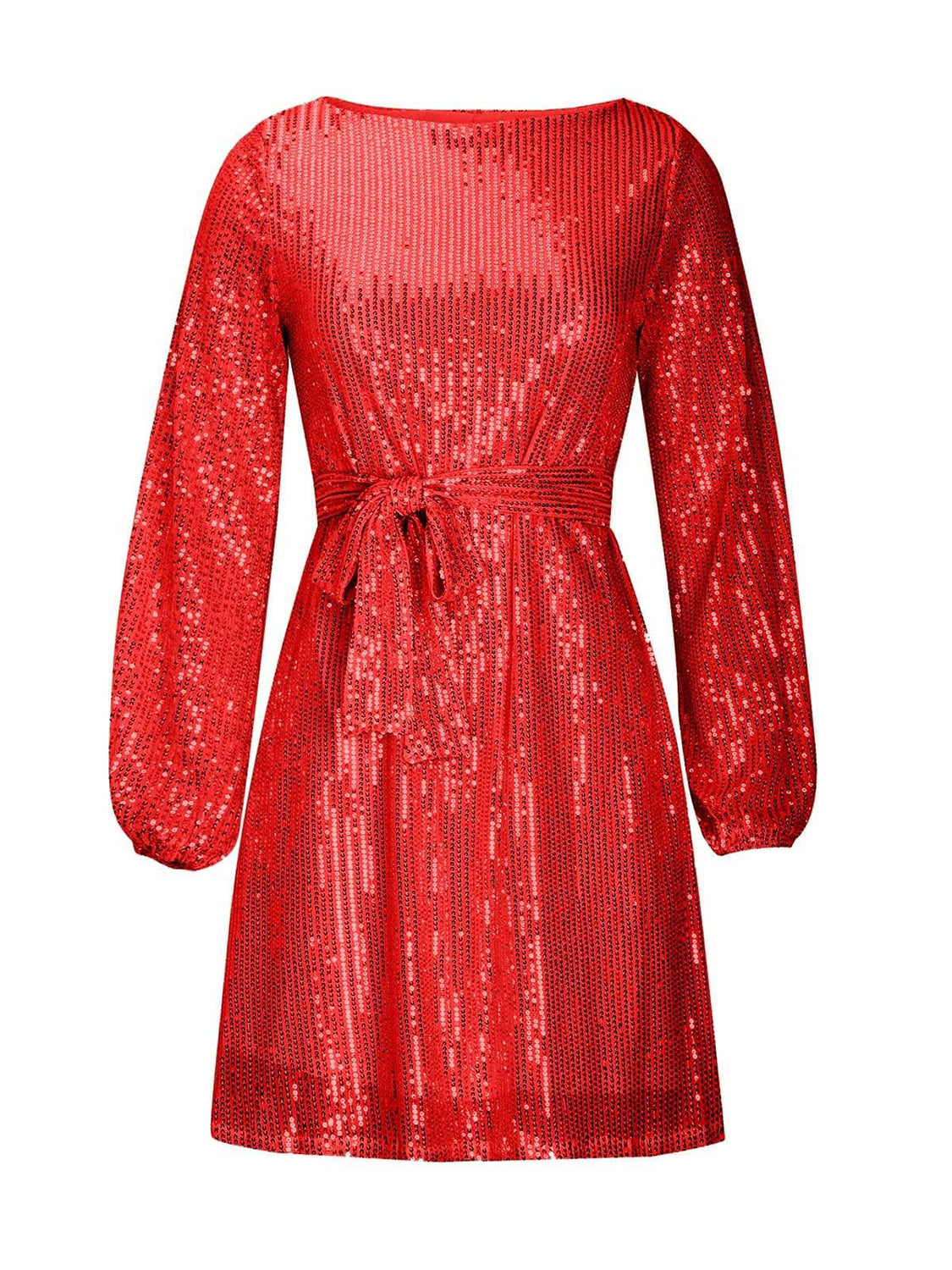 long sleeve red sequin mini dress LAS VEGAS Red Long Sleeve Sequin Mini Dress