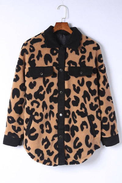 Explore More Collection - Leopard Button Up Long Sleeve Jacket