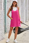 Explore More Collection - Scoop Neck Cami Dress and Shorts Set - 2pcs