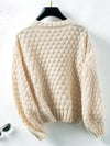 Explore More Collection - Cable-Knit Round Neck Long Sleeve Sweater