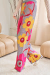 Explore More Collection - Flower Printed Casual Cozy Full Long Wide Pants