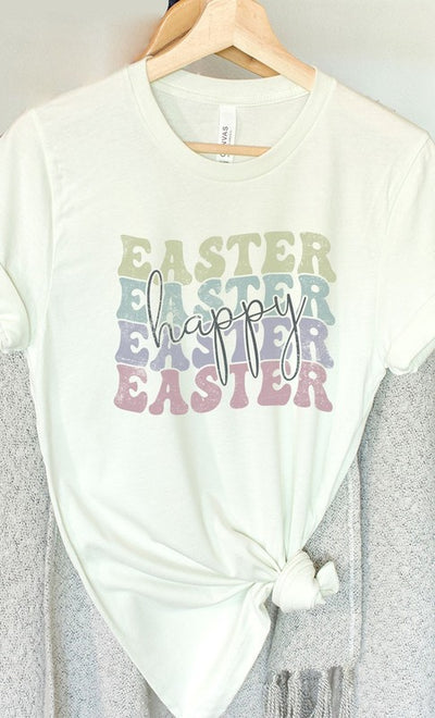 Explore More Collection - Pastel Happy Easter Echo Graphic Tee