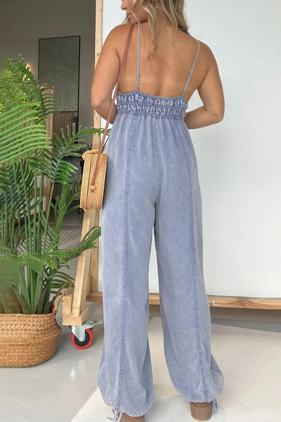 Explore More Collection - Full Size Spaghetti Strap Jumpsuit with Pockets