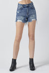 Explore More Collection - RISEN High Rise Distressed Denim Shorts