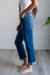 Explore More Collection - Campbell High Rise Center Seam Detail Straight Jeans