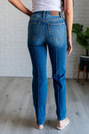 Explore More Collection - Campbell High Rise Center Seam Detail Straight Jeans