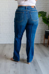 Explore More Collection - Campbell High Rise Center Seam Detail Straight Jeans