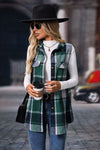 Explore More Collection - Plaid Button Up Vest Coat