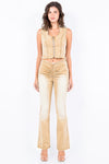 Explore More Collection - American Bazi V-Cut Ruched Flare Pants