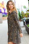 Explore More Collection - Feeling Adorable Black Ditzy Floral Long Sleeve Babydoll Dress