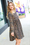 Explore More Collection - Feeling Adorable Black Ditzy Floral Long Sleeve Babydoll Dress