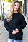 Explore More Collection - Classy Chic Black Mock Neck Chest Pocket Knit Sweater