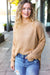 Explore More Collection - Classy Chic Taupe Mock Neck Chest Pocket Knit Sweater