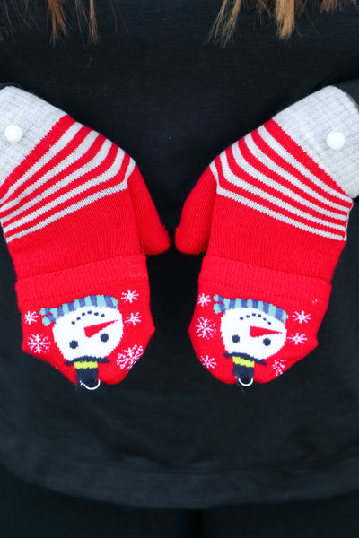 Explore More Collection - Snowman Fingerless Gloves with Convertible Mittens