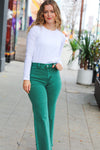 Explore More Collection - Can't Lose Dark Green Straight Leg High Waist Ankle Pants