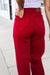 Explore More Collection - Judy Blue Heart Shaped High Rise Red Straight Leg Jeans