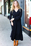 Explore More Collection - Beautiful You Black Pintuck Detail Frill V Neck Maxi Dress