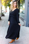 Explore More Collection - Beautiful You Black Pintuck Detail Frill V Neck Maxi Dress