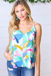 Explore More Collection - Multicolor Paint Brush Button Detail Sleeveless Top