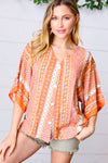 Explore More Collection - Apricot Boho V Neck Kimono Shape Top