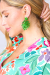 Explore More Collection - Emerald  Acrylic Monstera Leaf Earrings