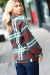 Explore More Collection - Embrace The Joy Multicolor Plaid Turtleneck Sweater