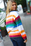 Explore More Collection - Embrace The Day Multicolor Stripe Soft Knit Oversized Sweater