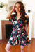 Explore More Collection - Multicolor Floral Surplice Short Sleeve Pocketed Romper